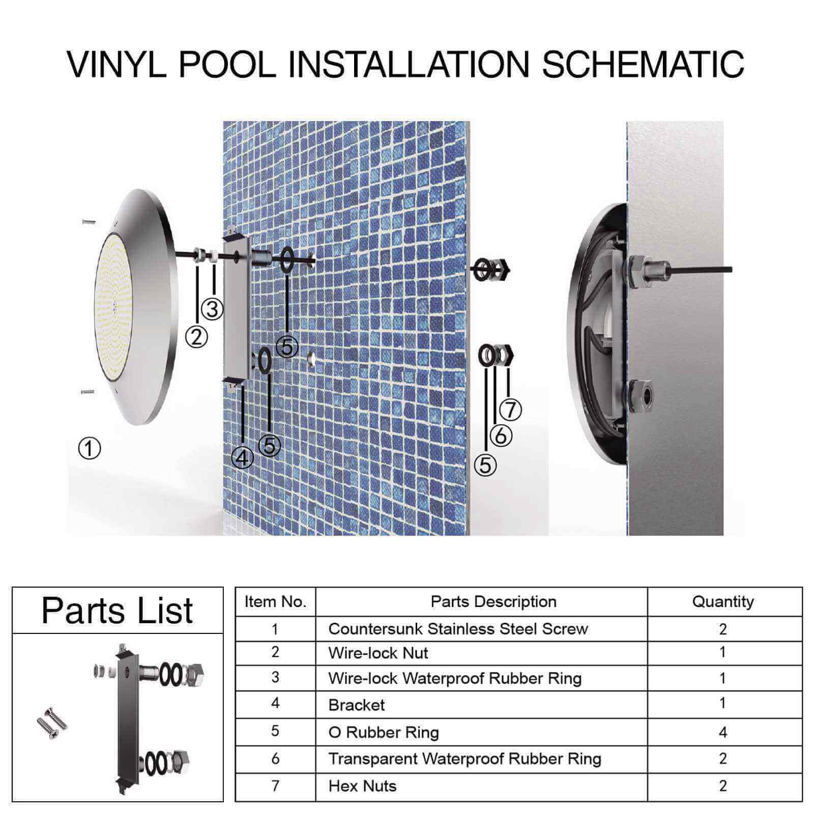 Vinyl Pool Installation Schematic of Underwater Pool Lights